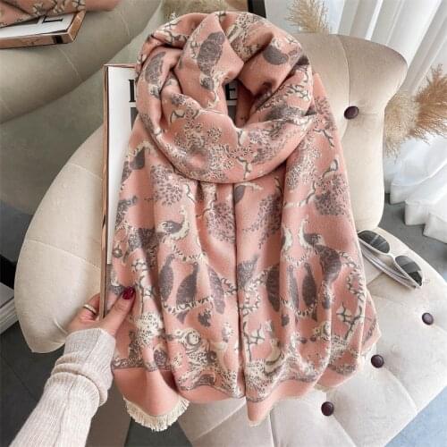 Print Thick Blanket Women Scarf Pashmina Warm Autumn Winter Shawl Wrap Fashion Tassels Cashmere Female Foulard 2021 New
