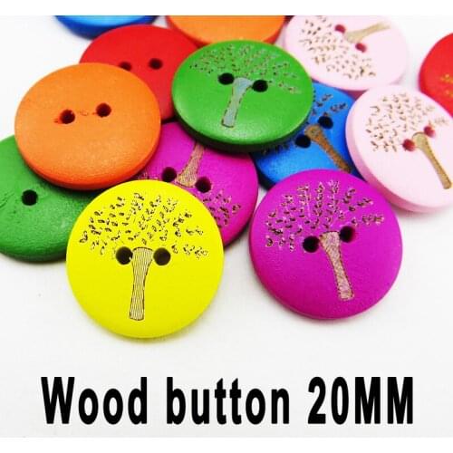 25PCS 20MM Tree Natural Mixed Color Wooden Buttons Handmade Scrapbooking Decor Sewing Accessories Snowflake Carved MCB-063