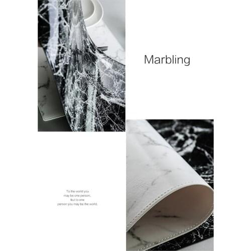 PVC Placemats Tabletop Heat Oil Resistant Washable Table Mats Marbel Pattern, 17.7"x11.8"