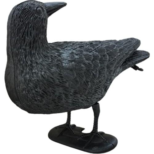 Realistic Handmade Crow Prop Black Feathered Crow Stand Crows Ravens for Outdoors and Indoors Crow Decoration