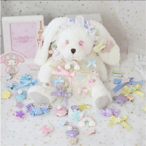 Fairy Shining Star candy Bowknot Hairpin Hair Accessories Japanese Kawaii Girl Hair clips Headwear Side clip set B929