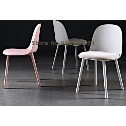 Nordic dining chair plastic desk chair design sense household net red makeup chair white modern minimalist stool backrest