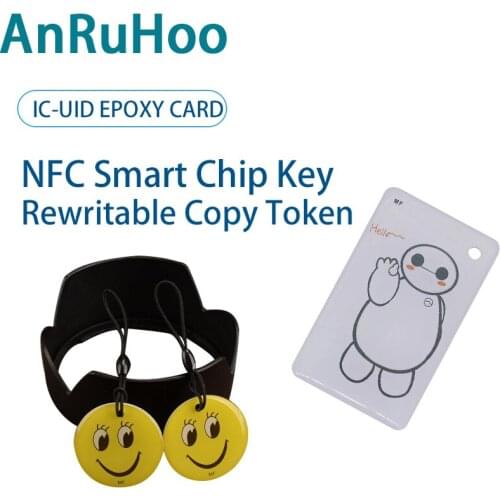 5PCS 13.56Mhz Smart Epoxy Card RFID Rewriteable Key NFC Copier Copy Badge 1K S50 Duplicator Clone Token Changeable Tag