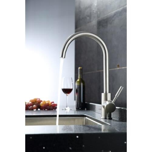 Modern 304 stainless steel 360 degree rotation No lead mixer tap, Swivel Spout Brushed nickel kitchen faucet Torneira De Cozinha