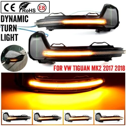 For Volkswagen VW Tiguan MK2 II R 5N 2017 2018 LED Dynamic Turn Signal Light Side Wing Rearview Mirror Indicator Sequential Lamp