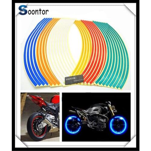 Strip Motorcycle Wheel Sticker Reflective Decal Rim Tape for YAMAHA FJ1100 FJ1200S T HONDA cb400 CB599 CB600 HORNET