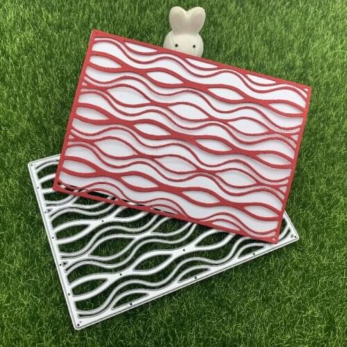 Wavy rectangle frame background Metal Cutting Dies Stencils For Card Making Decorative Embossing Suit Paper Cards Stamp DIY