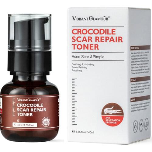 Crocodile Scar Repair Toner Reduce Area Fade Color Prevent Hyperplasia Whitening Moisturizing Oil Control Shrink Skin Care 40ml