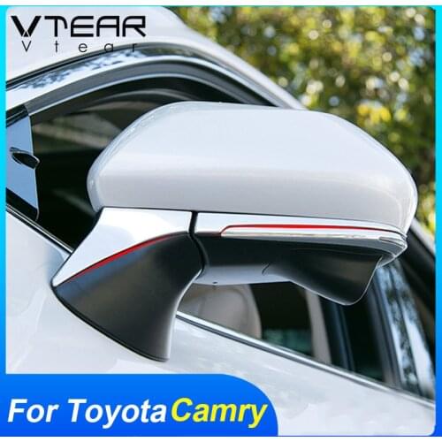 Vtear For Toyota Camry rear view side strip mirror trim cover exterior frame styling decoration anti-rub accessories parts 2020