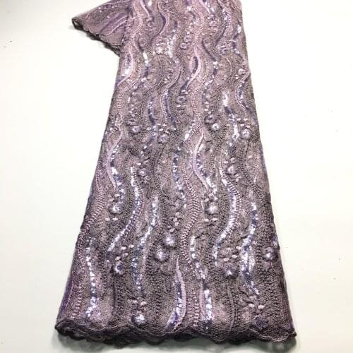 High Quality Nigerian Lace Fabrics African Sequins Lace Fabric Latest Bridal Tulle Lace Fabrics For Wedding Party Dress M35491