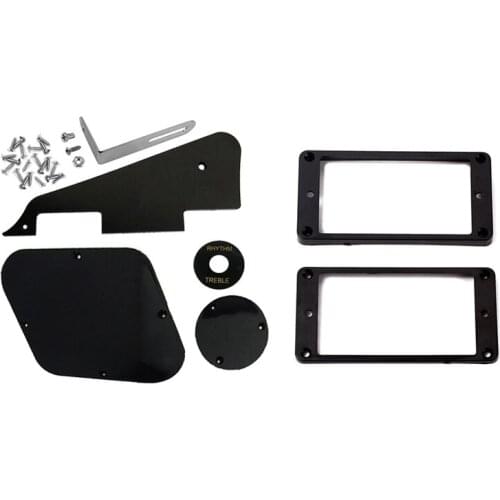 1 Set Pickguard Cavity Switch Covers Pickup Selector Plate Bracket Screws & 2Pcs Humbucker Pickups Frame Mounting Rings