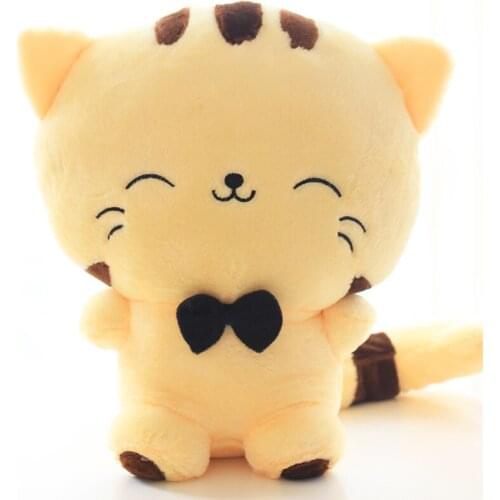 1pcs 25-70cm 2 Colors Smiling Face Style Kitten Plush Toy Yellow Cat Doll Christmas Girl Birthday Gift Big Face White Cat Dolls
