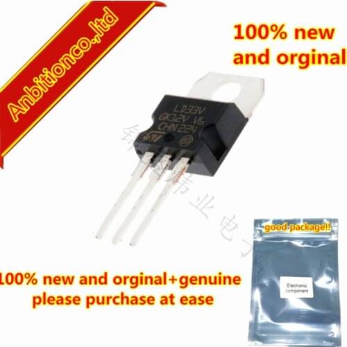 10pcs 100% new and orginal LD1117V33 LD33V TO-220 LOW DROP FIXED AND ADJUSTABLE POSITIVE VOLTAGE REGULATORS in stock