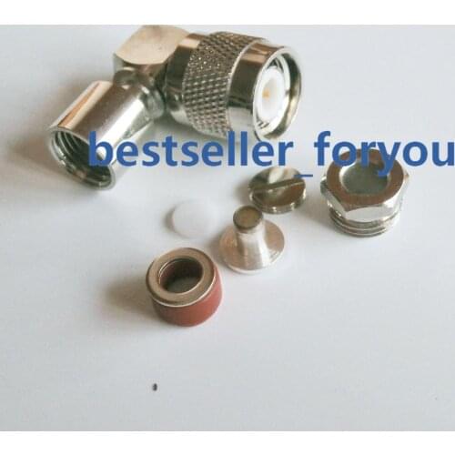 10X TNC Plug Male Right Angle Clamp RF Connector For LMR195 RG58 RG400 Cable