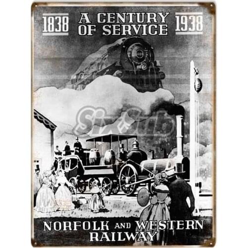 1938 a century of service norfolk western railway Car Retro stickers decals# 027056
