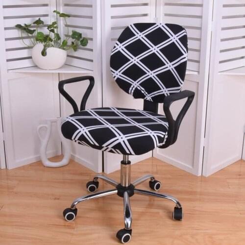 2 Pcs/set New Printing Stretch Spandex Chair Cover For Computer Seat Anti-dirty Removable Slipcovers Office Chair Seat Cover