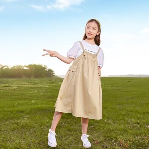 2021 Teen Girls Clothes Set Kids Casual Tops T-Shirt and Pants Jumpsuits 6-16Y Children Girl Two Piece Suit Overalls Set