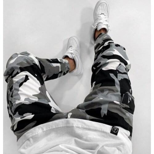 2021 Mens Camouflage Jeans Fit Stretch-Fit Jeans Business Casual Printing Pencil Pants Classic Style Fashion Male Denim Trousers