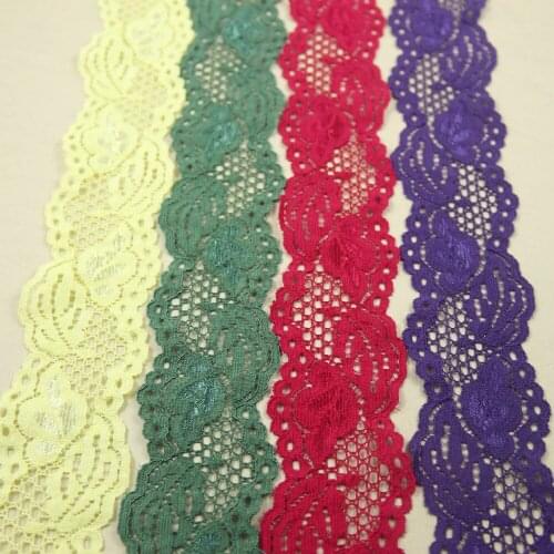 4 Yards/lot Leaf Elastic Stretch Lace Trim 40mm Width Sewing/garment/clothes Elastic Lace Headband Making