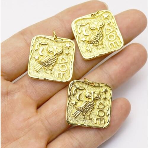 8Pcs Square pendant Gold pendant accessories for necklace making Gold pendant jewelry chain Fashion jewelry pendant 7214
