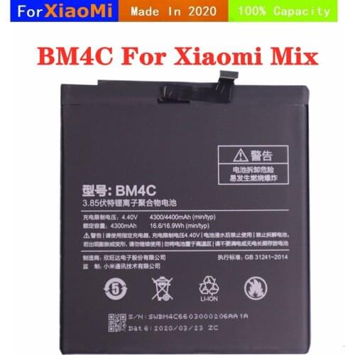BM4C Battery For Xiaomi Mi Mix Smartphone Battery 4400mAh High Capacity Phone Replacement Batteries
