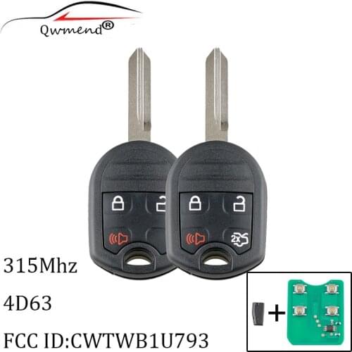 Car Remote Key for Ford Expedition Taurus Mustang Edge CWTWB1U793 Smart Car Key 4D63 80bit Chip 315Mhz 3/4 Buttons