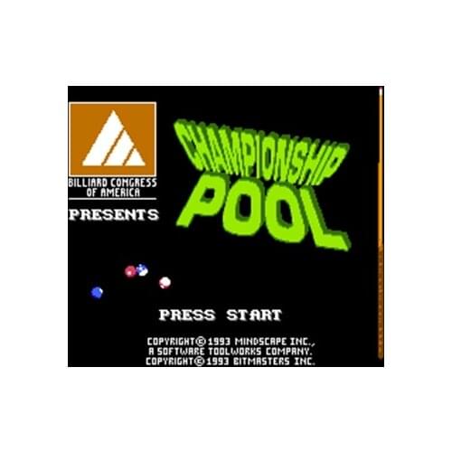 Championship Pool Region Free 60 Pin 8Bit Game Card For Subor Game Players