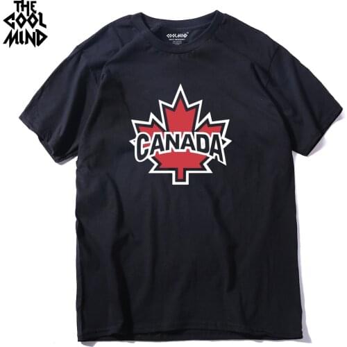 THE COOLMIND Canada 2017 New Fashion Tee shirts Cotton Short Sleeve Tshirts Canadian Maple Leaf Summer Style Fitness Tshirts