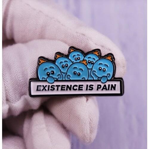 Existence Is Pain Ready for Anything Brooch Mr. Meeseeks Enamel Lapel Pin Badge Fashion Jewelry Decoration
