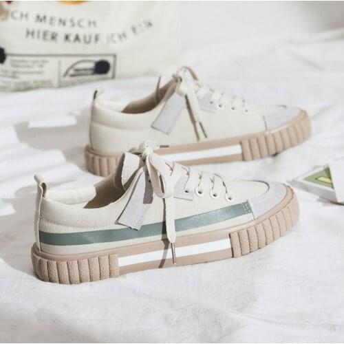 Women Shoes New Spring Autumn Fashion Women Canvas Shoes Casual Flats Striped Casual Vulcanize Shoes Female Sneakers