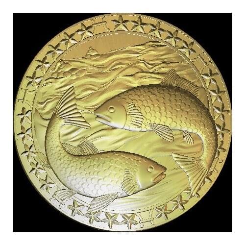 Fish 3D model relief STL model for CNC Router carving engraving artcam type3 aspire M339