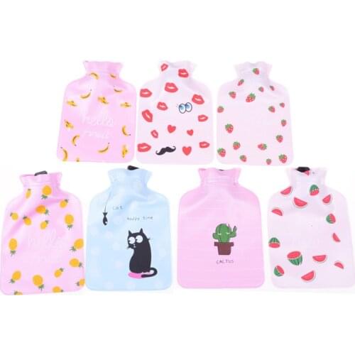 Cartoon Hand Warm Water Bottle Cute Mini Hot Water Bottles Small Portable Hand Warmer Water Injection Storage Bag Tools