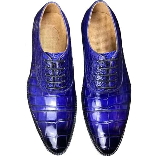 Chue crocodile leather men shoes male business Casual men shoes suit Low help shoes Genuine leather pointed shoes