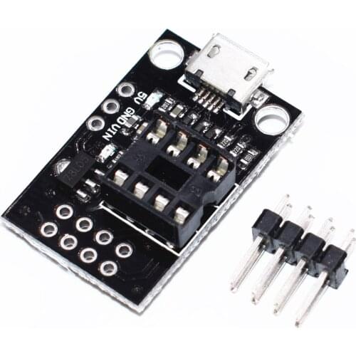 A51 Pluggable Development Board For ATtiny13A/ATtiny25/ATtiny45/ATtiny85 Programming Editor Micro Usb Power Connector