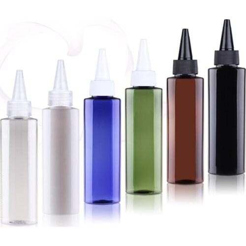 120ML X 50 Empty E liquid Plastic Black Container With Pointed Mouth Cap Lotion PET Bottles With Screw Cap Cosmetic Packaging
