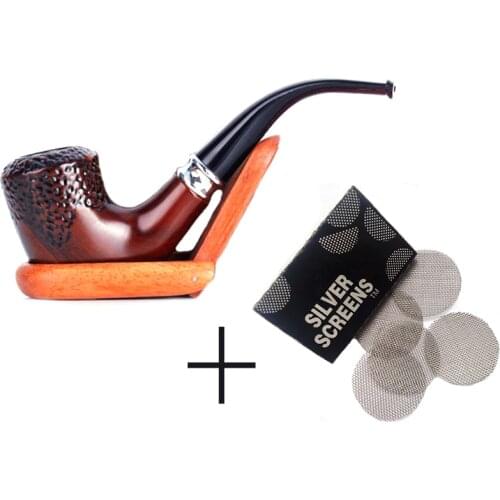 Carved Pipes Chimney Filter Smoking Pipe Resin Tobacco Pipe Cigar Gifts Narguile Grinder Smoke Mouthpiece+Mesh