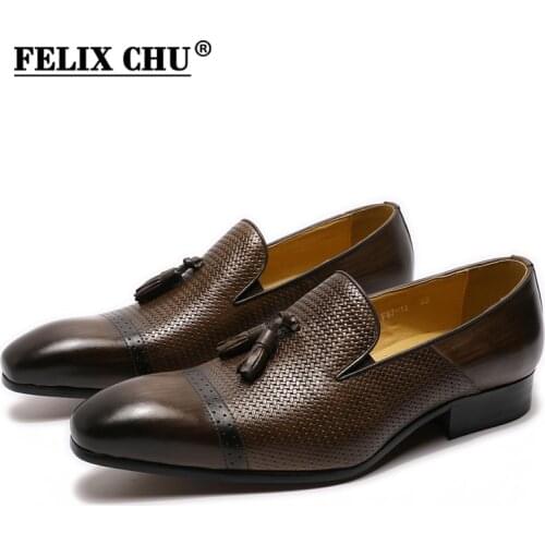 2020 Luxury Men Dress Shoes Leather Slip On Pointed Cap Toe Real Leather Black Brown Mens Loafers Casual Business Basic Shoes