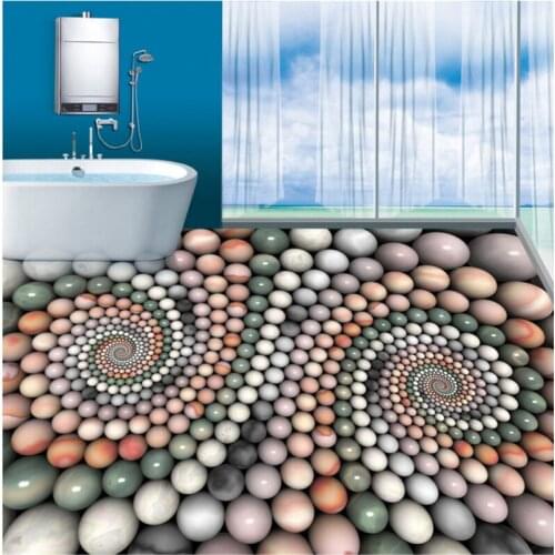 Beibehang Customized non-woven decorative frescoes abstract three-dimensional jade beads bathroom 3D floor tiles