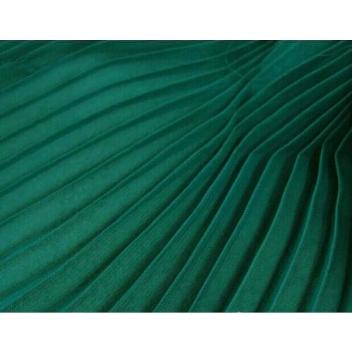 2 meters 150cm 59" width ink green crumple accordion pleated tulle chiffon fabric for dress skirt materials MM107