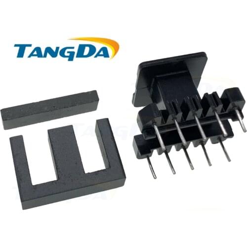 Tangda EI25 Bobbin Soft Ferrite core+skeleton Transformer EI 25 Bobbin High frequency Power 5+5P 10pin PC40 ertical sewing A