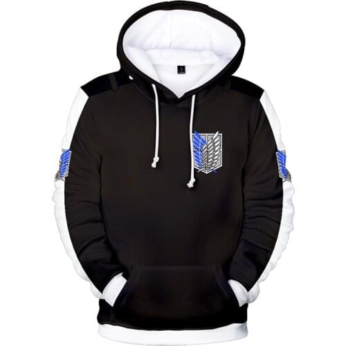 Attack on Titan 3D Anime Hoodie Men Women Long Sleeve Pullover Cosplay Fashion Attack on Titan Harajuku Hip Hop Mens Hoodies