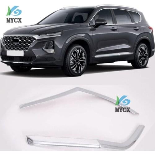 Carbon fiber decoration Rear fog light frame cover Car Accessories For Hyundai Santa Fe IX45 2019 2020