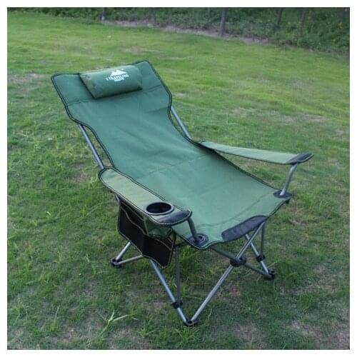 Outdoor folding chair dual purpose reclining chair portable back rest bed beach camping chair fishing chair hospital chair