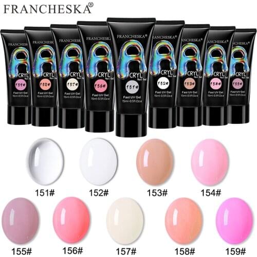 FRANCHESKA Poly UV Gel For Manicure 15ML Nail UV Gel For Extension Color Nail Gel For Nails Art Painting Gel Nail Art Enamel