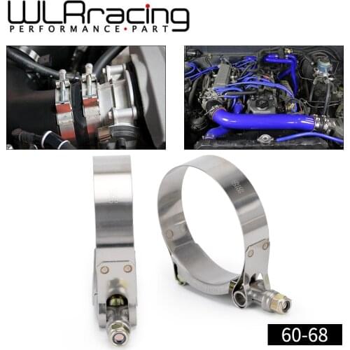 WLR - (2PCS/LOT) 2.25" CLAMPS 60MM-68MM STAINLESS SILICONE TURBO HOSE COUPLER T BOLT CLAMP KIT HIGH QUALITY SS304 WLR5251