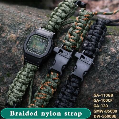 Substitute Casi G-SHOCK Small Box Series DW5600 GW-5610 Outdoor Umbrella Rope Modified Nylon Strap Mens Watch Accessories