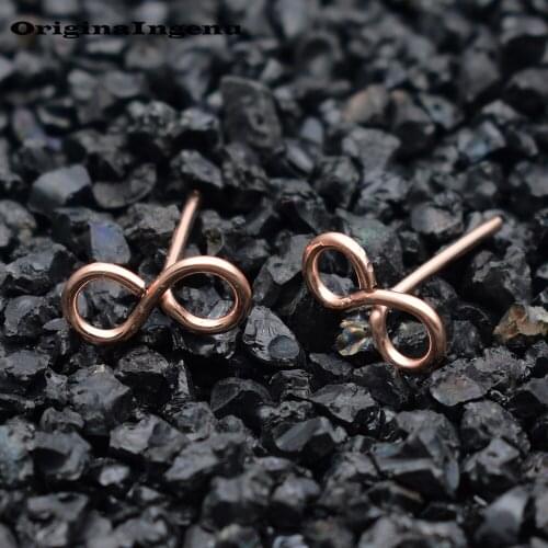 925 Silver Infinity Earrings Gold Filled Jewelry Handmade Minimalist Stud Earrings Oorbellen Pendientes Boho Earrings For Women