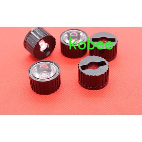 10pcs 20mm 30 45 60 90 120 degrees LED Lens With Black or White Holder For 1W 3W 5W High Power LED Lamp Light