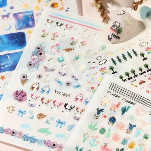 3d nail sticker Newest WG685 693 mermaid design Japan style nail decal Decoration tools