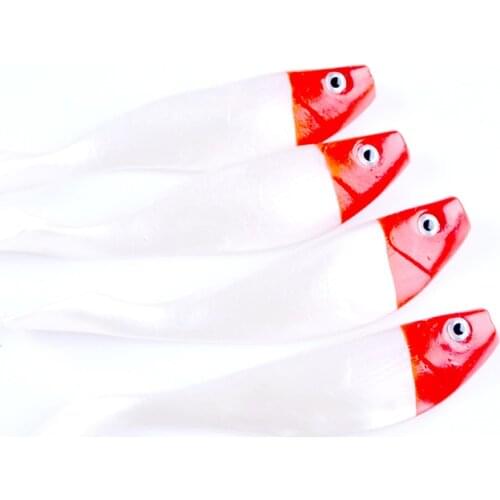 4pcs/lot 3D Eyes Soft Lure Red White 10.5cm 7.8g Wobbler Silicone Bait Sea Worm Swim bait Streamer Silicone Lure